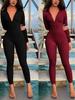 Women's Slim Fit Ribbed Zipper Jumpsuit - Casual, Hip-Hugging Bodysuit