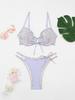 European and American split swimsuit straps, sexy and fresh backless bikini beach strip steel tobikini two-piece set