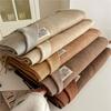 Double-sided Solid Color Imitation Cashmere Thickened Scarf Women's Autumn and Winter Warm Couple Shawl Versatile Long Fringed Scarf
