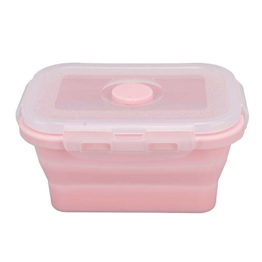 2PCS Collapsible Design Lunch Storage Container Silicone Airtight Kitchen Organizer For Picnics