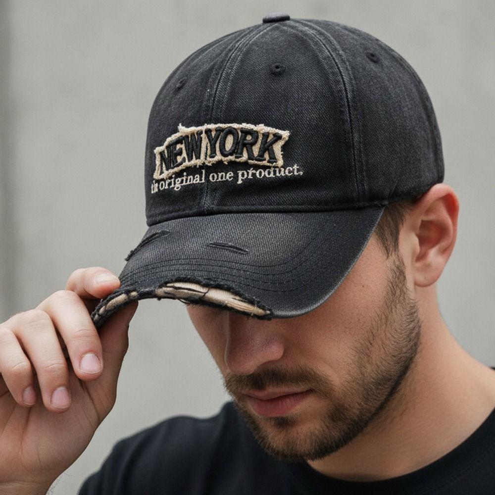 Adjustable Embroidery Baseball Cap Washed Cotton Sunscreen Hats For Man Women Fashion