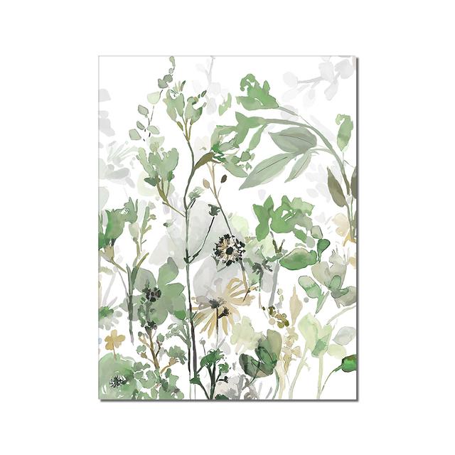 Оригинальный дизайн, абстрактный синий цветок, холст, картина, скандинавское зеленое растение, печать плакатов, настенная живопись для гостиной