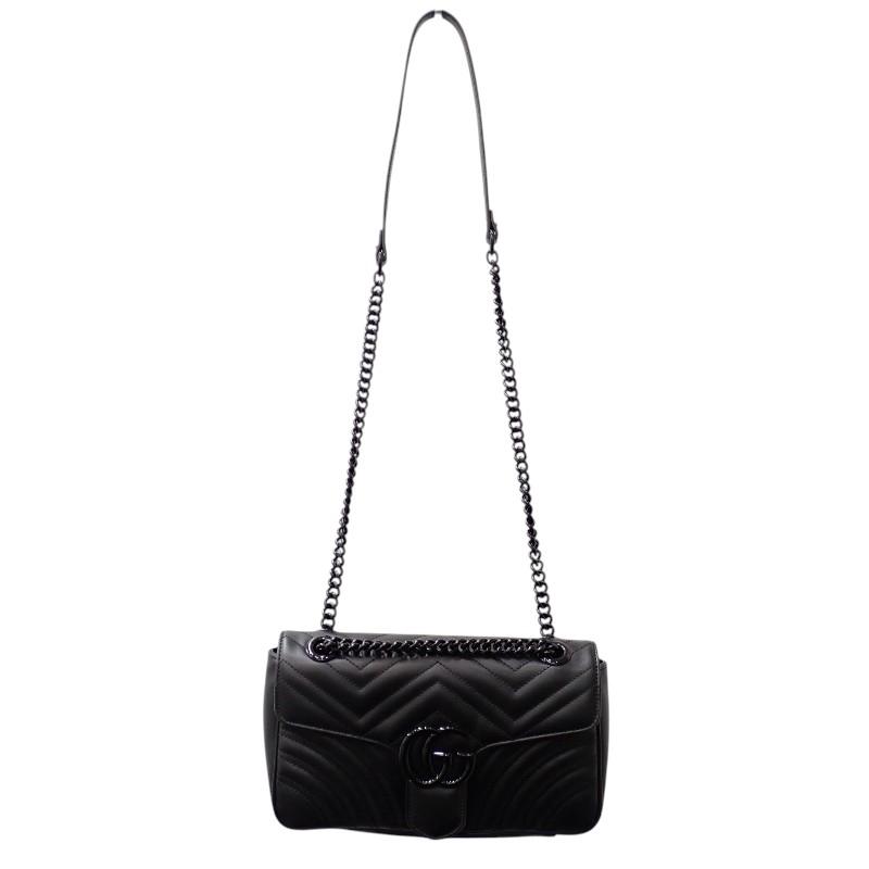 GUCCI  443497 Shoulder Bag So Black Calfskin Women