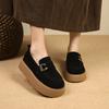 Модные женские туфли на платформе, замшевые туфли на плоской подошве, повседневные дизайнерские туфли на осенней пряжке, новый бренд 2024 года, удобная женская обувь для ходьбы