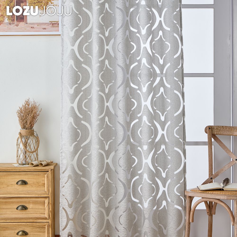 1 шт. LOZUJOJU 10% затемнение модный универсальный тюль персонализированный цветочный жаккард серый прозрачный занавес для кухни гостиная спальня окно домашний декор