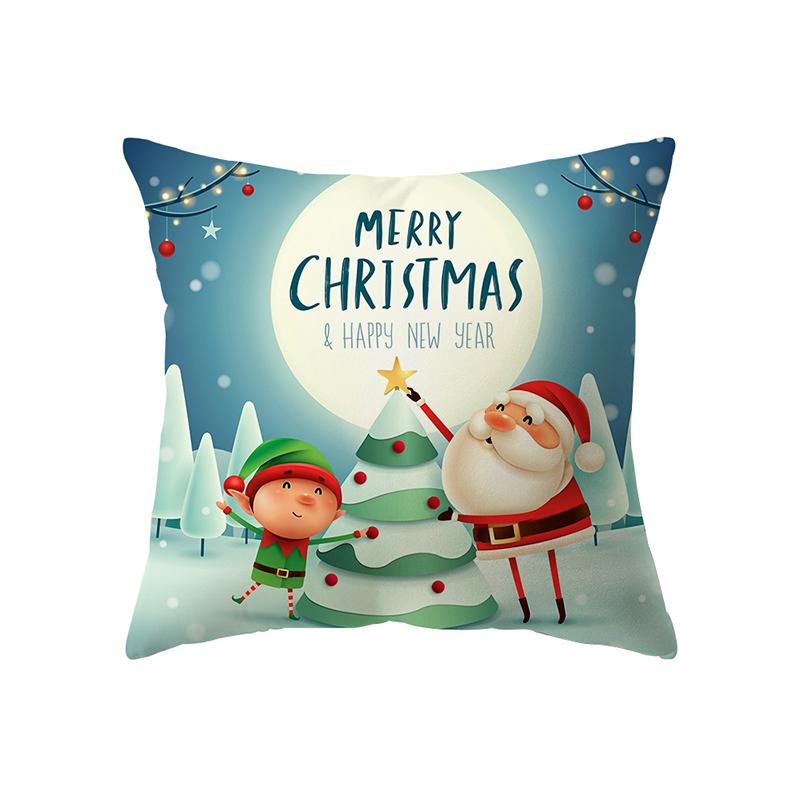 С Рождеством Санта-Клаус с принтом наволочка для дома, гостиной, украшения дивана, квадратная полиэстеровая подушка, наволочка