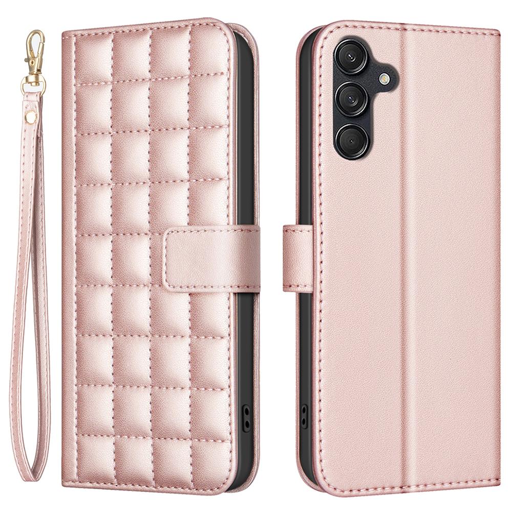 BINFEN COLOR for Samsung Galaxy S23 FE Wallet Case PU Leather Square Grid Cover