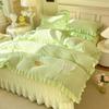 Romantic Lace Decorative Bed Sheet Set 4 Piece With Duvet Cover And PillowCases For Twin And Full Size Bedding