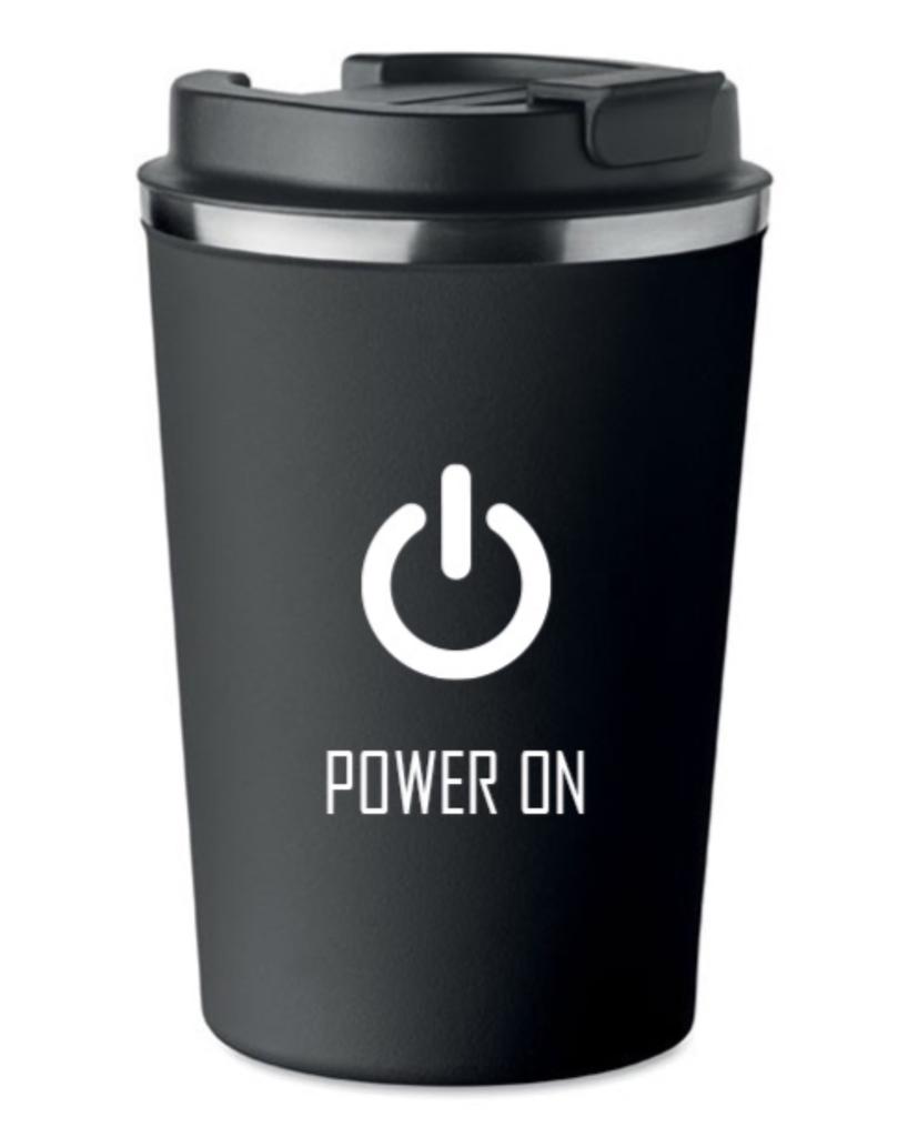 Premium Thermal Mug with Power ON Print for Coffee 350ml 0.35l KT_010