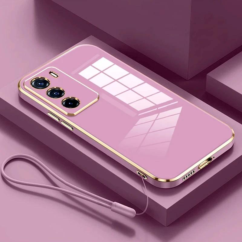 Luxury Plating Case for OPPO Reno 13 F 12 11 7 10 Pro A3 A98 A94 A78 A74 A58 A57 A54 A38 A16 Silicone Soft Shell with Lanyard Hand Rope