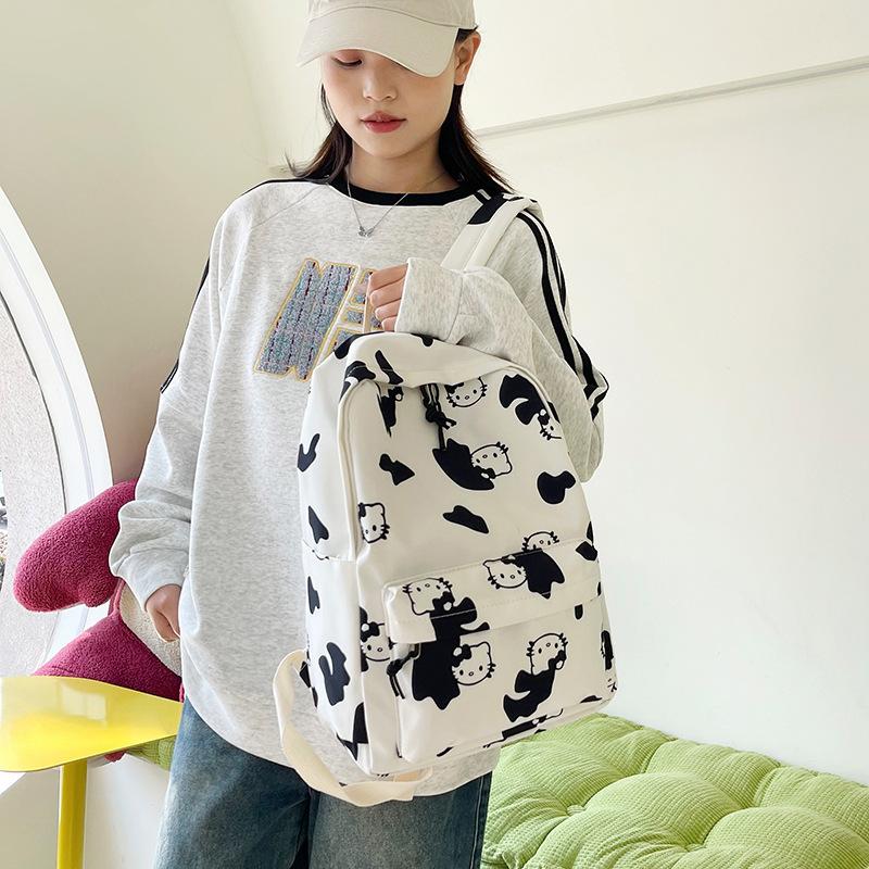 Summer Cat Cute Cartoon Girl Large Capacity Simple College Style Student Campus Backpack