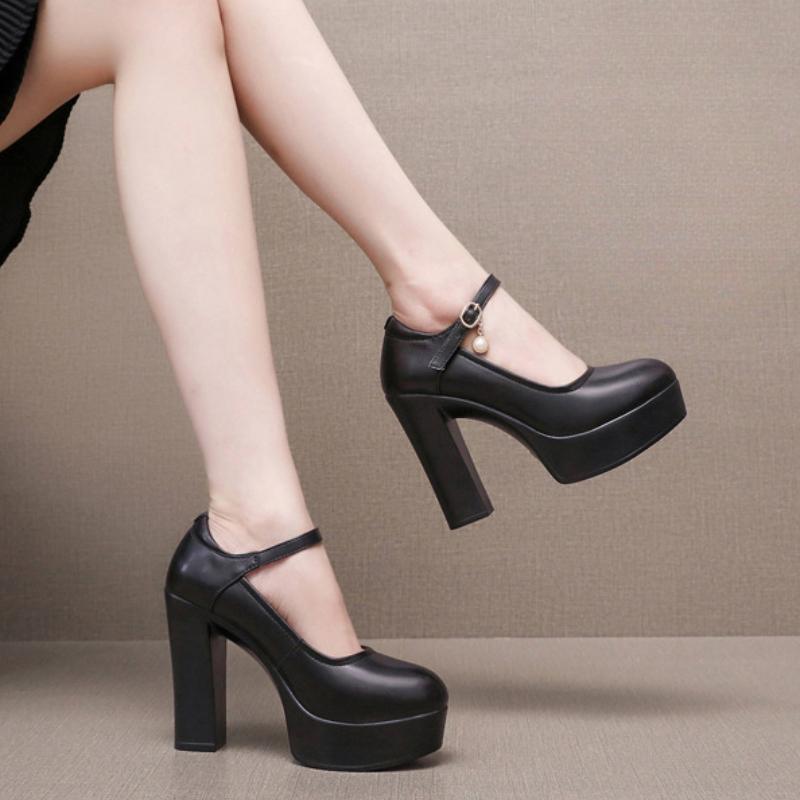 Женские туфли на высоком каблуке с каблуком и платформой Туфли Мэри Джейн Женские туфли-лодочки Офисная рабочая обувь Женские свадебные туфли 32-43