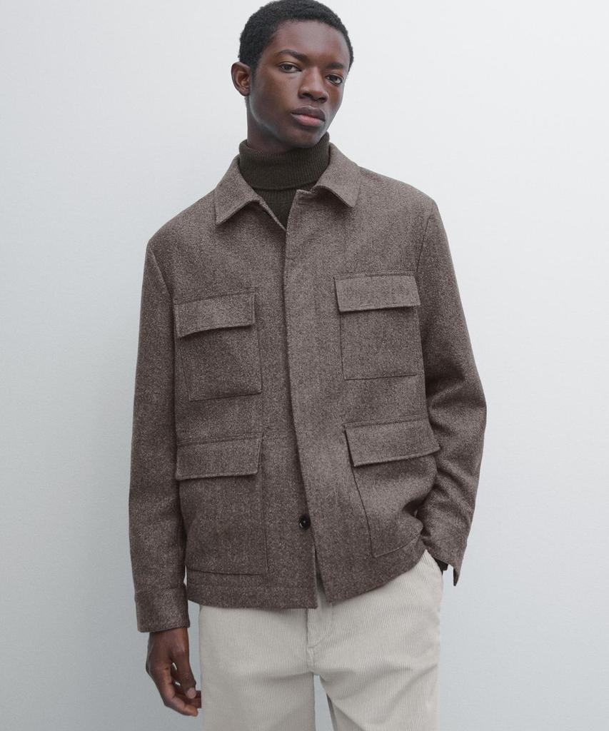 Шерстяной кардиган Massimo Dutti в елочку