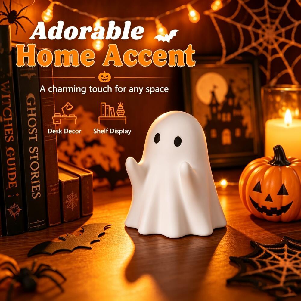 Xiaomi Cute White Ghost Pen Holder, Halloween Themed Desktop Ornament, Ideal Decor for Office Daily Desk
