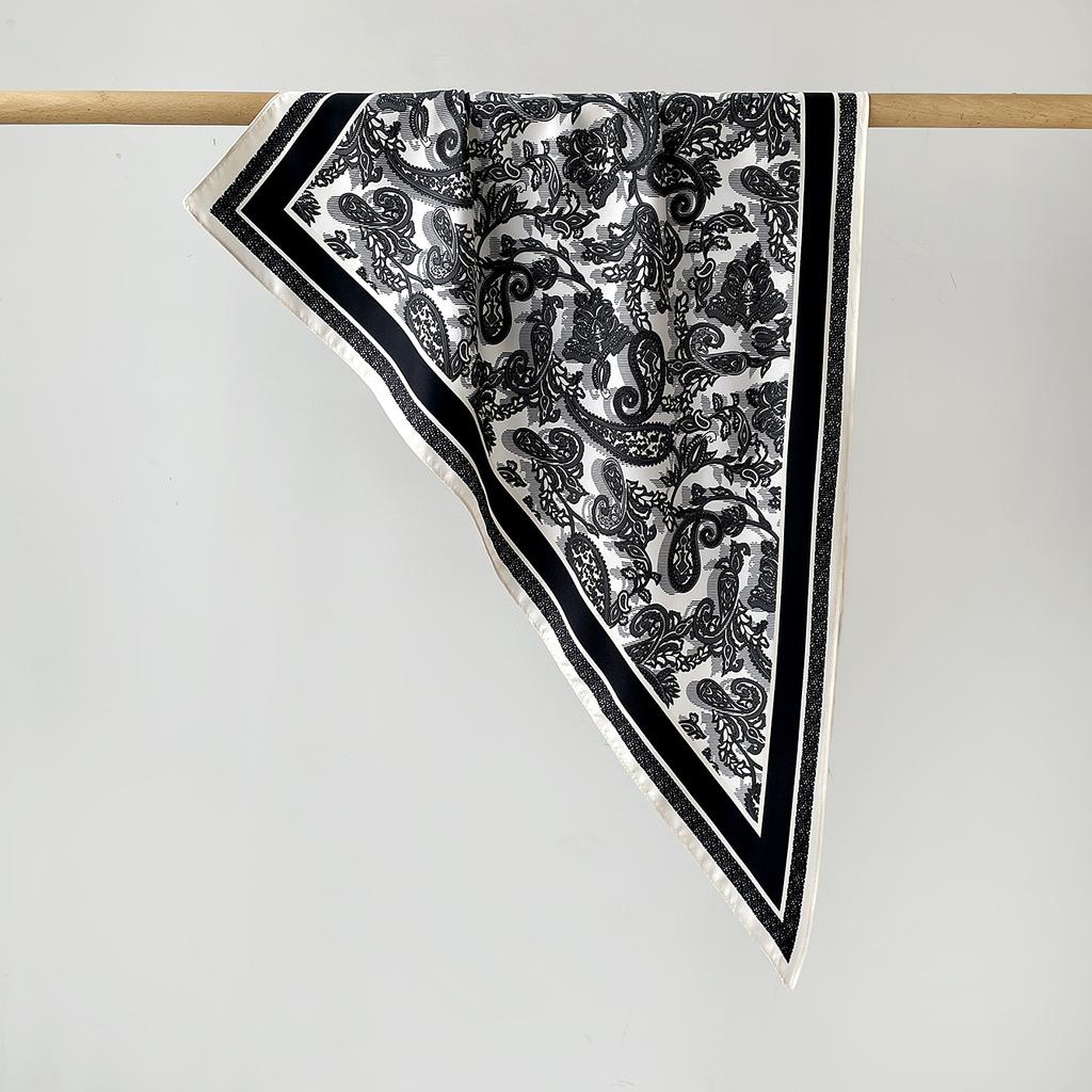 Twill Light Luxury High Sense Simulation Silk Headscarf Waist Triangle Scarf Silk Scarf Multi-Function