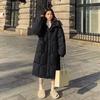 Women's Long Sleeve Down Cotton Puffer Coat Winter Korean Style Casual Thick Over Knee Coat
