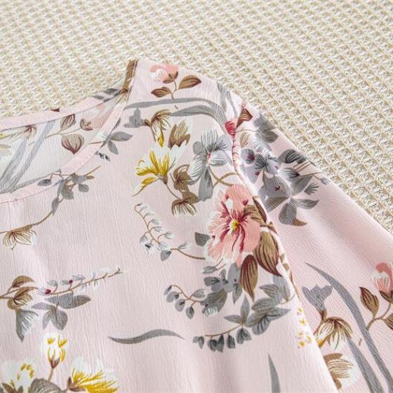 Весенне-осенние женские шифоновые платья, повседневные длинные платья с цветочным принтом из коры, свободное мусульманское платье макси с круглым вырезом и длинными рукавами