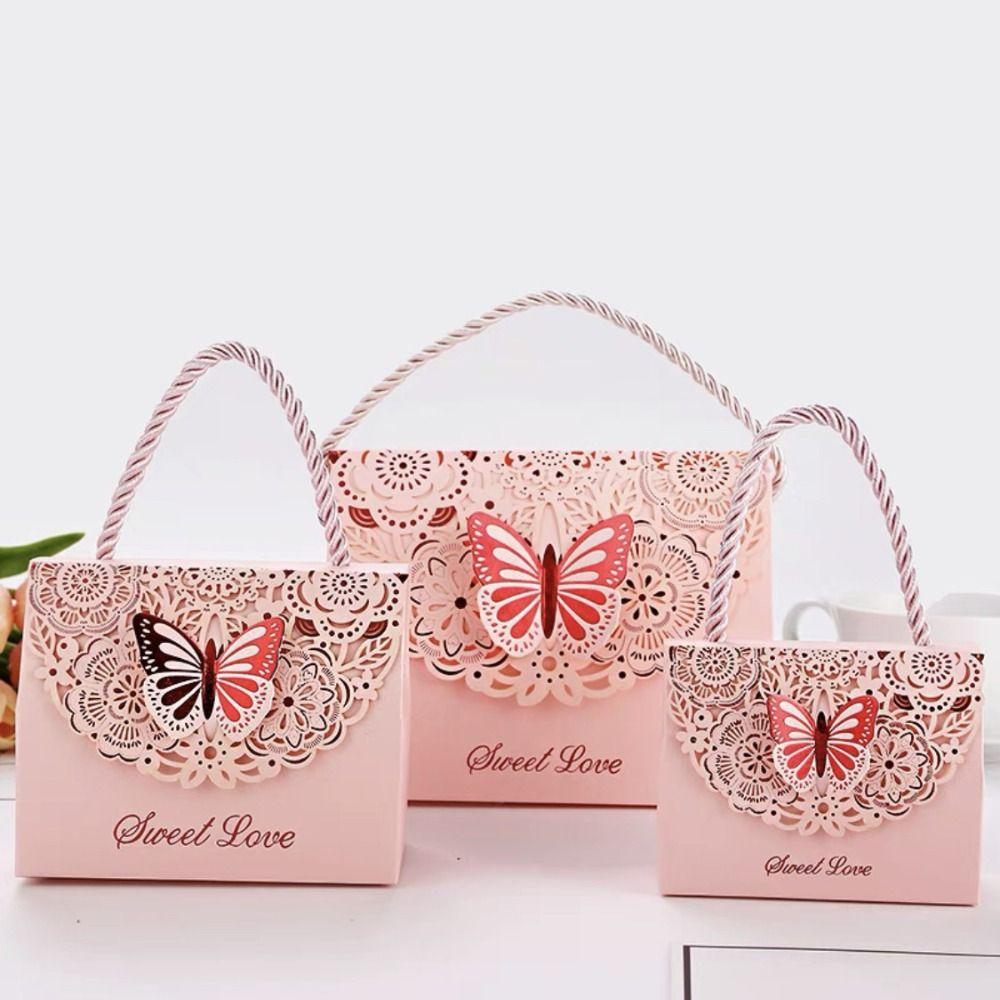 with Handle Cutout Butterfly Candy Box Multicolor Wedding Gift Packaging Box Birthday Party Gift