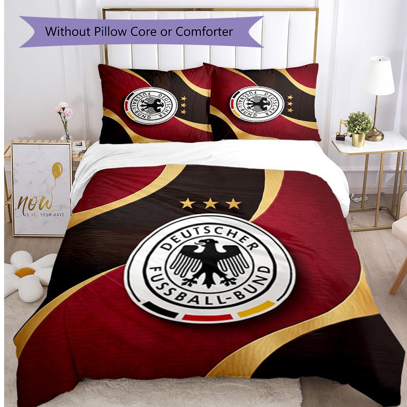 Germany Football Printed Bedding 3 Piece Set Cozy Breathable Bed Cover Set as Housewarming Holiday Gift