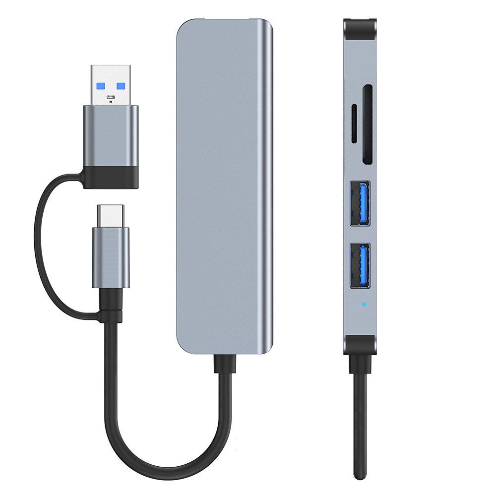 Универсальная док-станция 5-в-1 USB 3.0 с кардридером и расширителем интерфейсов для ноутбука