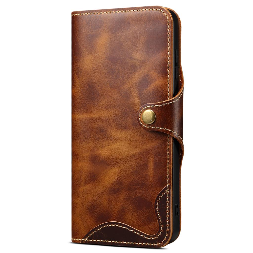 Чехол для Samsung Galaxy S24 с застежкой, из натуральной коровьей кожи + ТПУ, обложка-кошелек для телефона