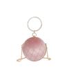 Circular Ring Portable Evening Bags Metal Velour Round Ball Handbag Elegant Luxury Lipstick Clutch Purse Diamond Wedding Wallets