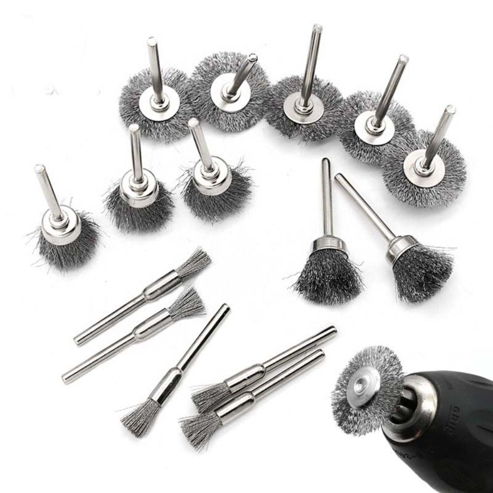 5pcs Rust Removing Polishing Brushes Grinding Wheel Wire Wheel Brush Rotary Tool Drill Attachment