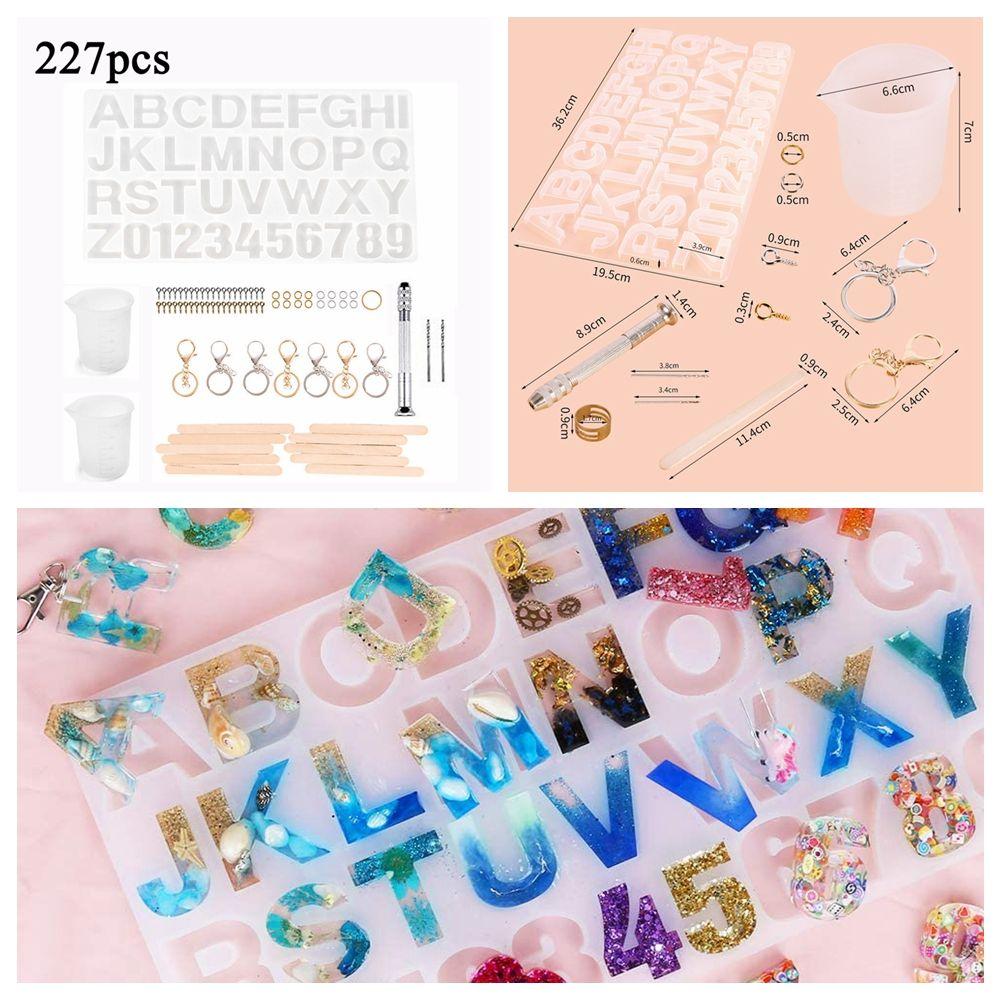Kits Handmade Craft Crystal Drop Glue Silicone Alphabet Letter Resin Molds Silica Gel Mould