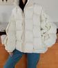 Winter new fashion trend design sense versatile vertical strip square warm cotton jacket