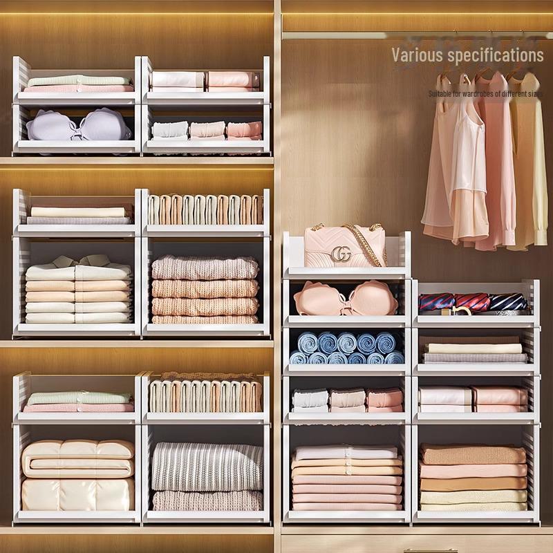 Wardrobe Partition Board: Adjustable Drawer-Style Clothes Organizer for Bedroom Storage
