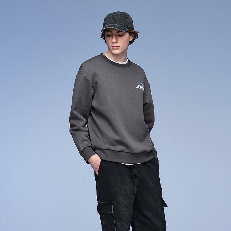 Мужской свитшот с принтом HLA Black Whale с круглым вырезом