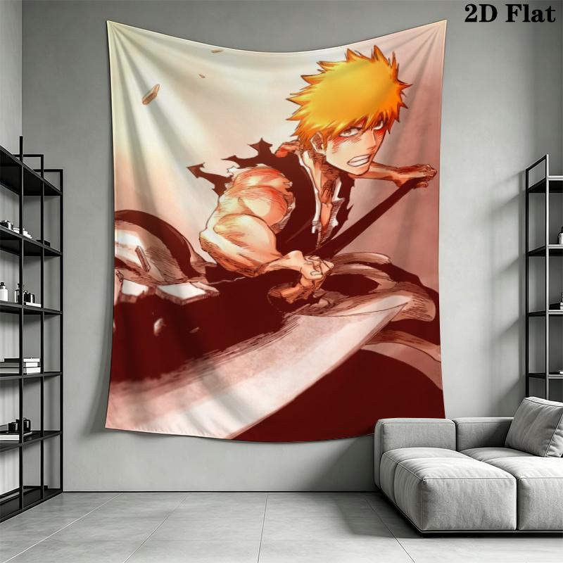 Bleach Wall Tapestry Aesthetic Wall Hanging Printed Fabric Blanket Decorative Tapestries for Bedroom Living Room Home Decor