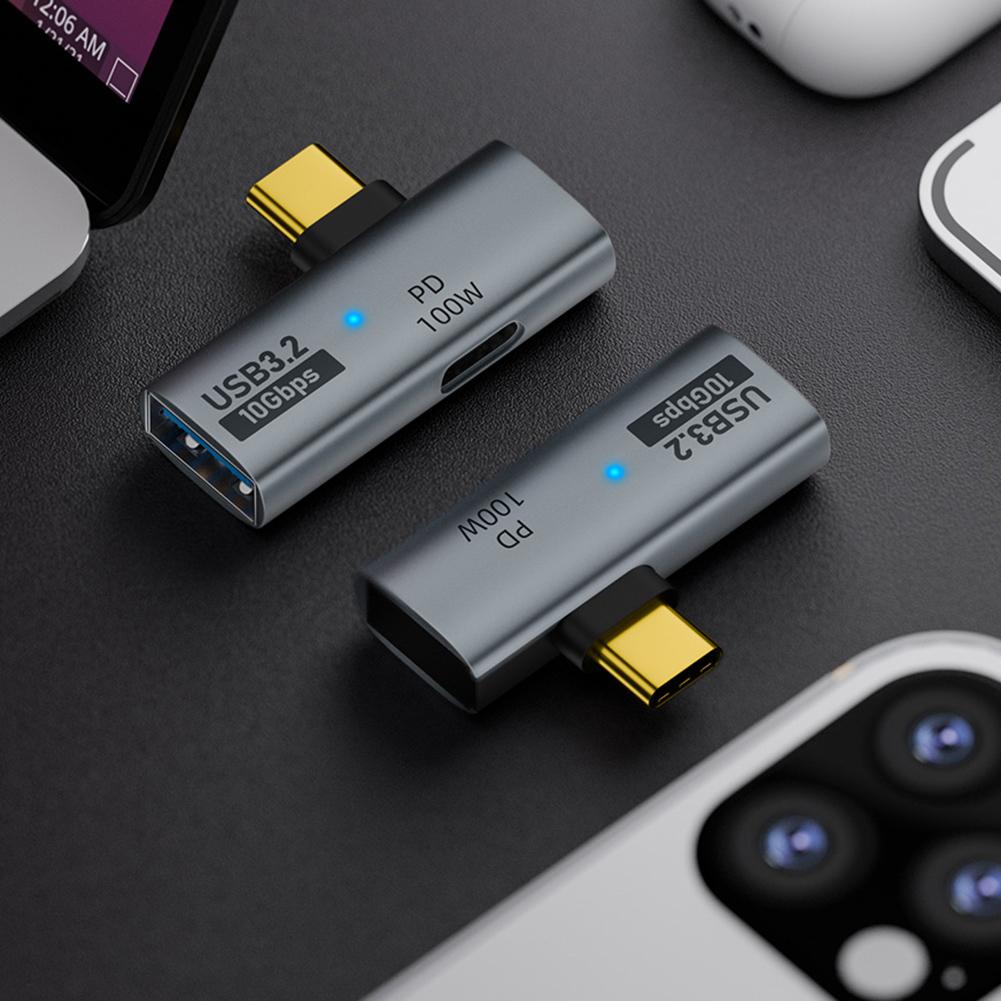 Адаптер 2-в-1 Type C - USB, портативный быстрозарядный мини-OTG-конвертер, конвертер передачи данных 10 Гбит/с для планшета iPhone 15