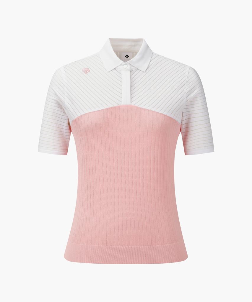 DESCENTE GOLF Women'S Colorblock Collared Short Sleeve Pullover Dr22Wfkp41