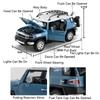 1:Игрушечная модель автомобиля FJ Cruiser в масштабе 24, металлическая литая, внедорожник, звук, свет, резиновые шины, модели внедорожников, симуляция, подарки для мальчиков