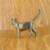 Retro Brass Little Cat Statue Creative Interesting Mini Long-Tailed Cat Tabletop Ornament Miniature Home Decor Tea Pet Crafts