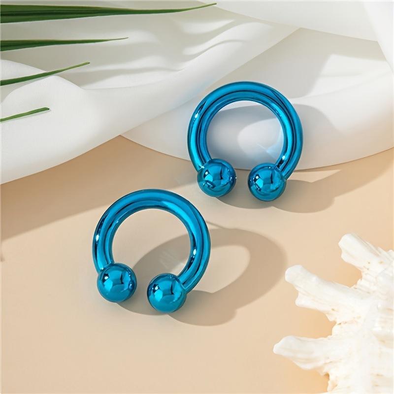 Стильные и простые, разноцветные подковообразные кольца, персонализированные нишевые женские серьги-гвоздики, простой и высококачественный дизайн, серьги цвета конфет.