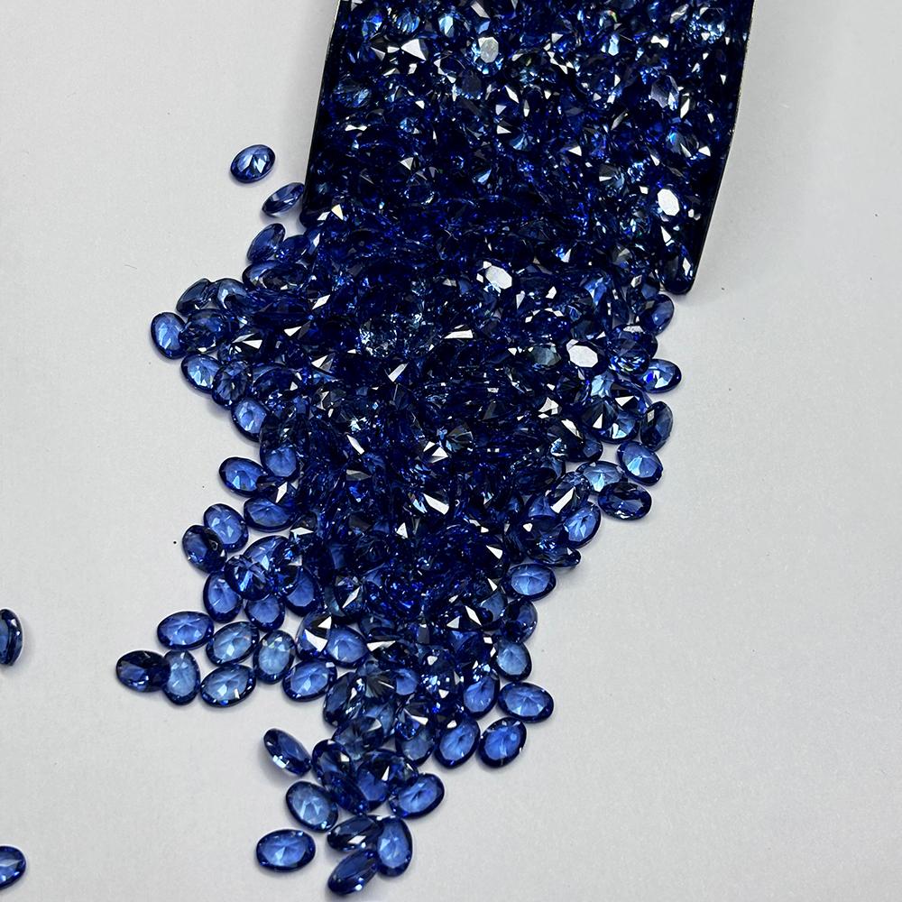 Натуральный синий сапфир 7×5 мм Потрясающая овальная огранка СЕРТИФИЦИРОВАН 12 шт. Лот драгоценных камней ns-5