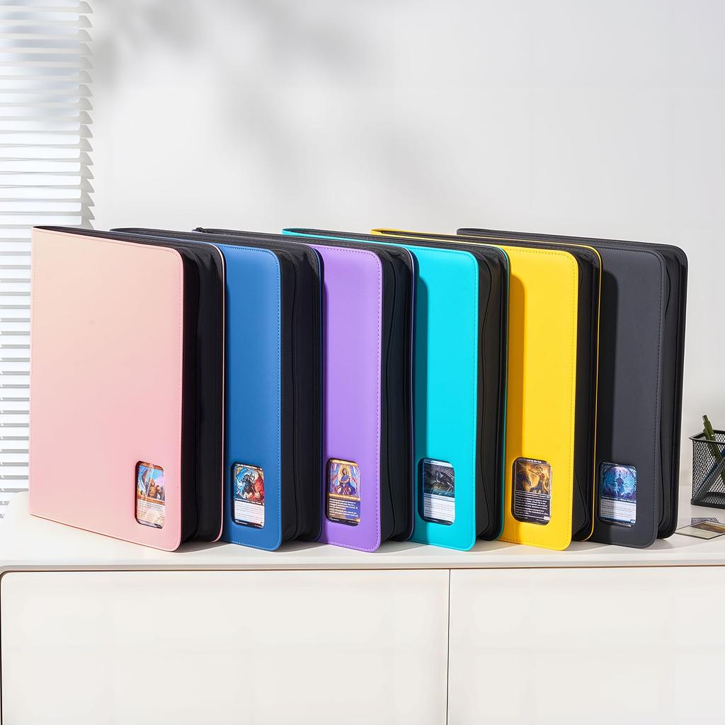 ProCase Card File with Transparent Top Extra Holds 324 Cards in 9 Collection Trading Card File Purple Window, Loader, Large, Pockets, Album, -