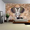 Psychedelic elephant tapestry Mandala pattern wall decoration Bohemian art beach towel travel blanket background cloth