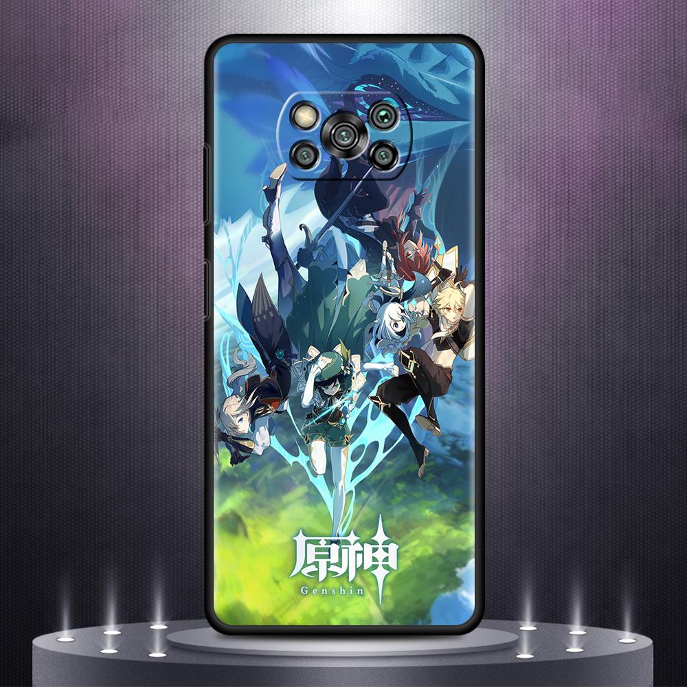 Phone Case For Xiaomi Mi Poco X3 NFC 10T Pro 11T 11 Lite Note 10 M3 9T F3 CC9 Black Soft Cover A2 F1 Shell Genshin Impact Fundas