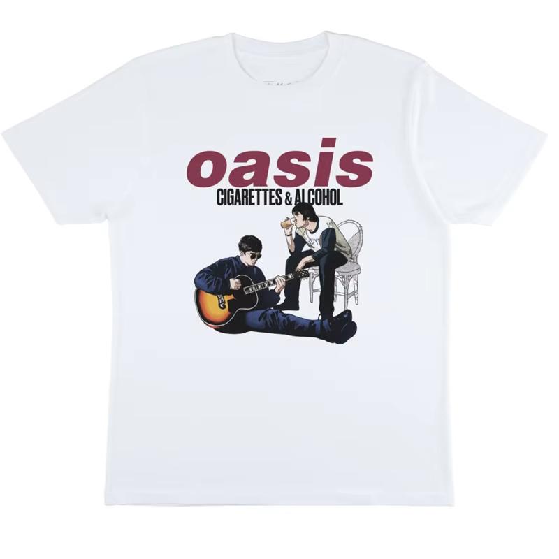 2025 Oasis Hot Sale Men Women Short Sleeve T Shirt Fashion Print Brand Tshirt Summer Classic Cotton T-Shirt Children Clothes Tee