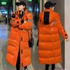 Women's Winter Knee-length Glossy Jacket Medium-length Thickened Letters Bread Clothes