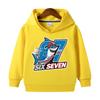Stylish Shark Graphic Funny Six Seven 67 Letter Pullover Hoodie Boys Girls Kids Autumn Comfort Long Sleeve Tops