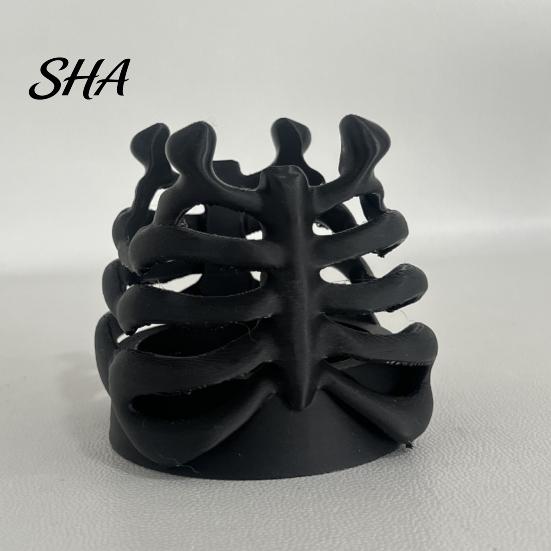 Hollow Design Pen Cup Skeleton Ribcage Bone Holder, 3D Printed Pencil Cup, Large Capacity Organizer Gothic Desk for Pens Pencils Makeup Brushes Office