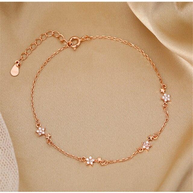 Браслет-подвеска из стерлингового серебра 925 пробы с кисточками и звездами, элегантный браслет для женщин и девочек, вечерние свадебные украшения A009