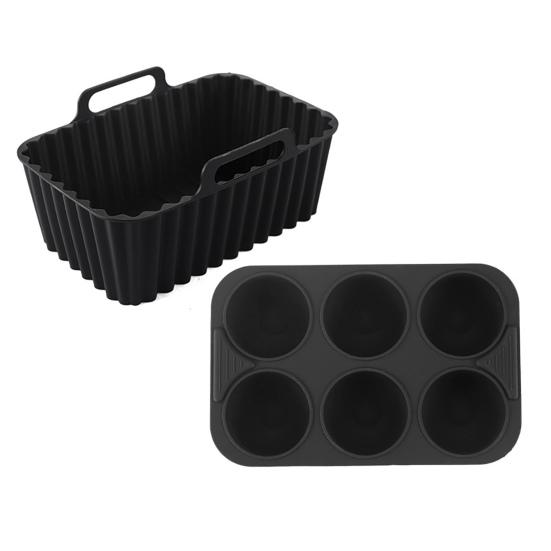 Подложки для фритюрницы Силиконовый противень для выпечки Прямоугольная антипригарная форма для кексов Желе Пудинг Можно мыть в посудомоечной машине Аксессуары для фритюрницы