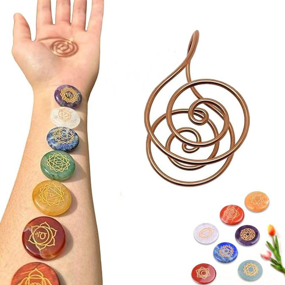 Портативное медное кольцо на ладонь, спираль энергии Рэйки, кольцо для руки для медитации и энергетического исцеления