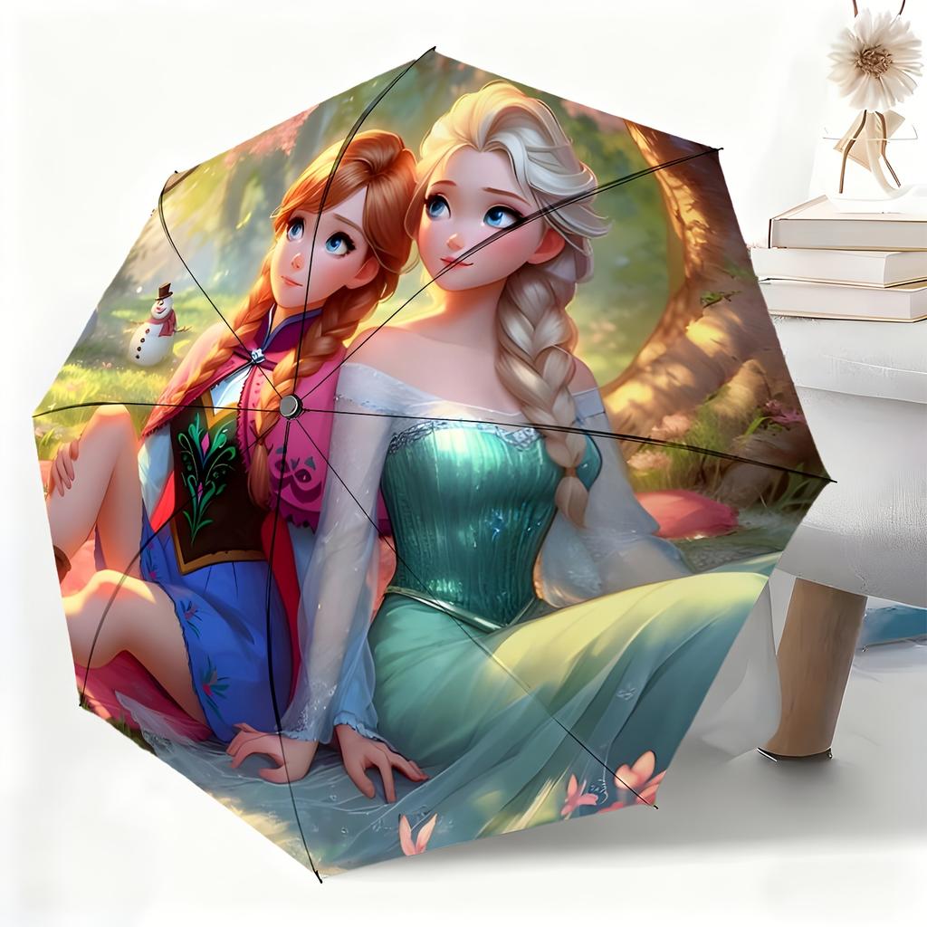 Складной зонт Disney Минни Маус с принтом в виде розового сердца и цветов, Ветрозащитный, Автоматическое открытие/закрытие, Дорожный зонт, Портативный, Водонепроницаемый R