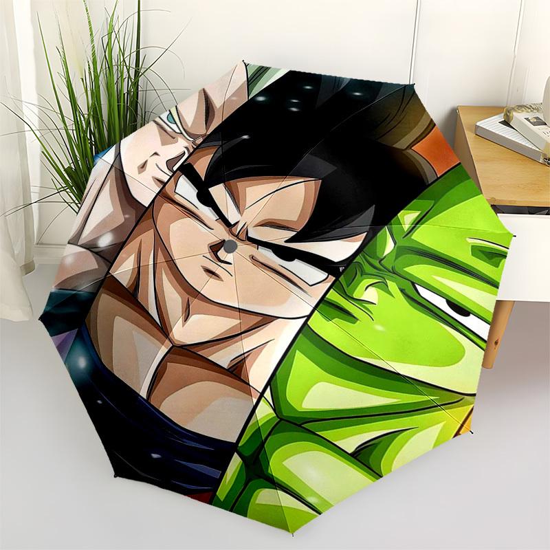 1pc Dragon Ball Z Characters Automatic Opening Folding Umbrella with 3-Fold Design, Iron Frame, Outdoor Use, Festival Gift, Suitable for Fans, Travel,